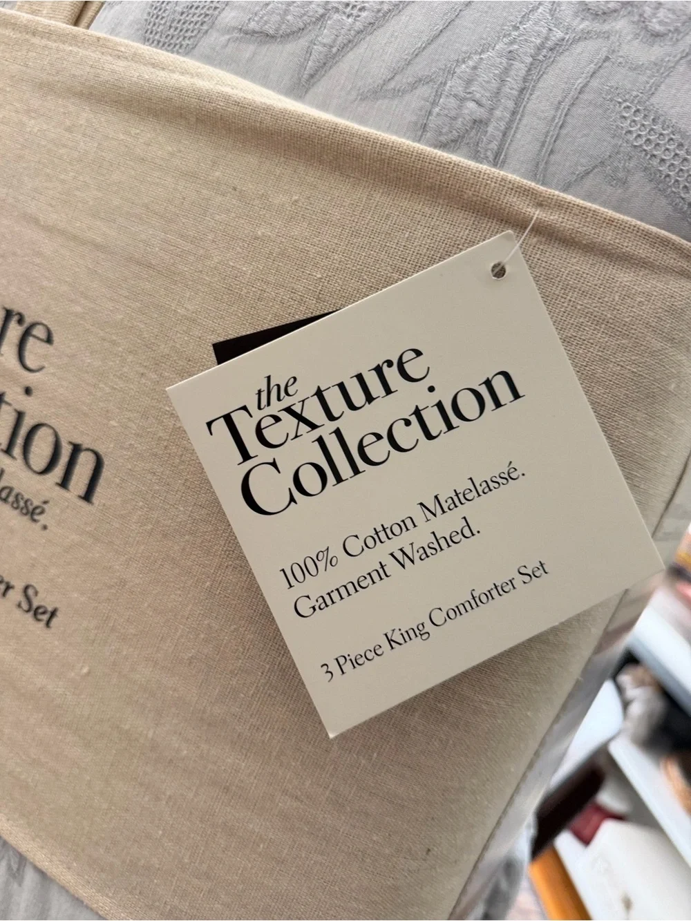The Texture Collection King Comforter Set - Light Gray Floral 3 piece comforter